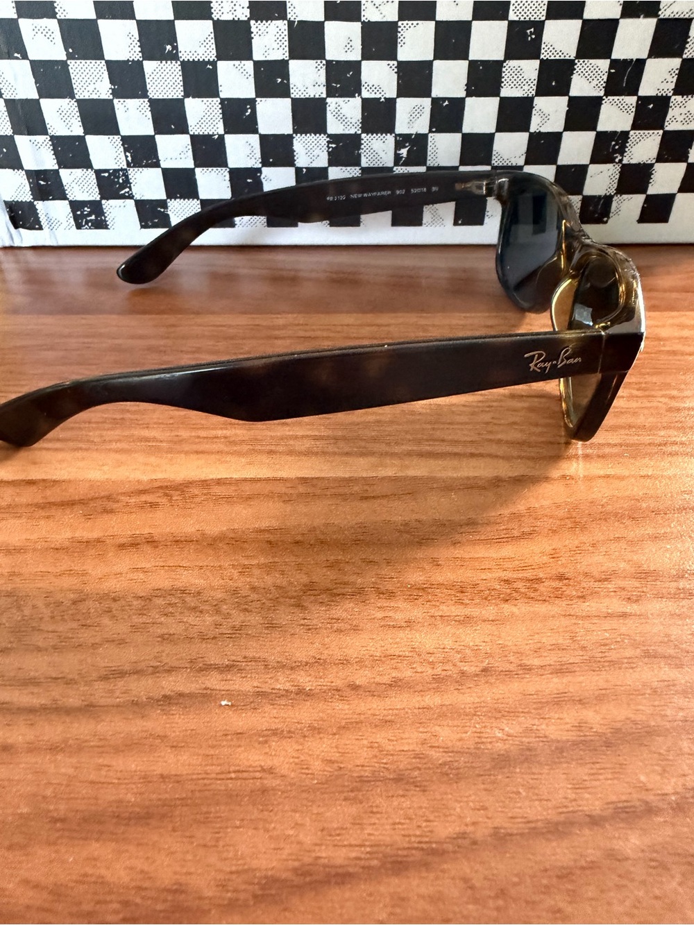 Ray-Ban Black and Tortoiseshell Sunglasses with Dark Lenses